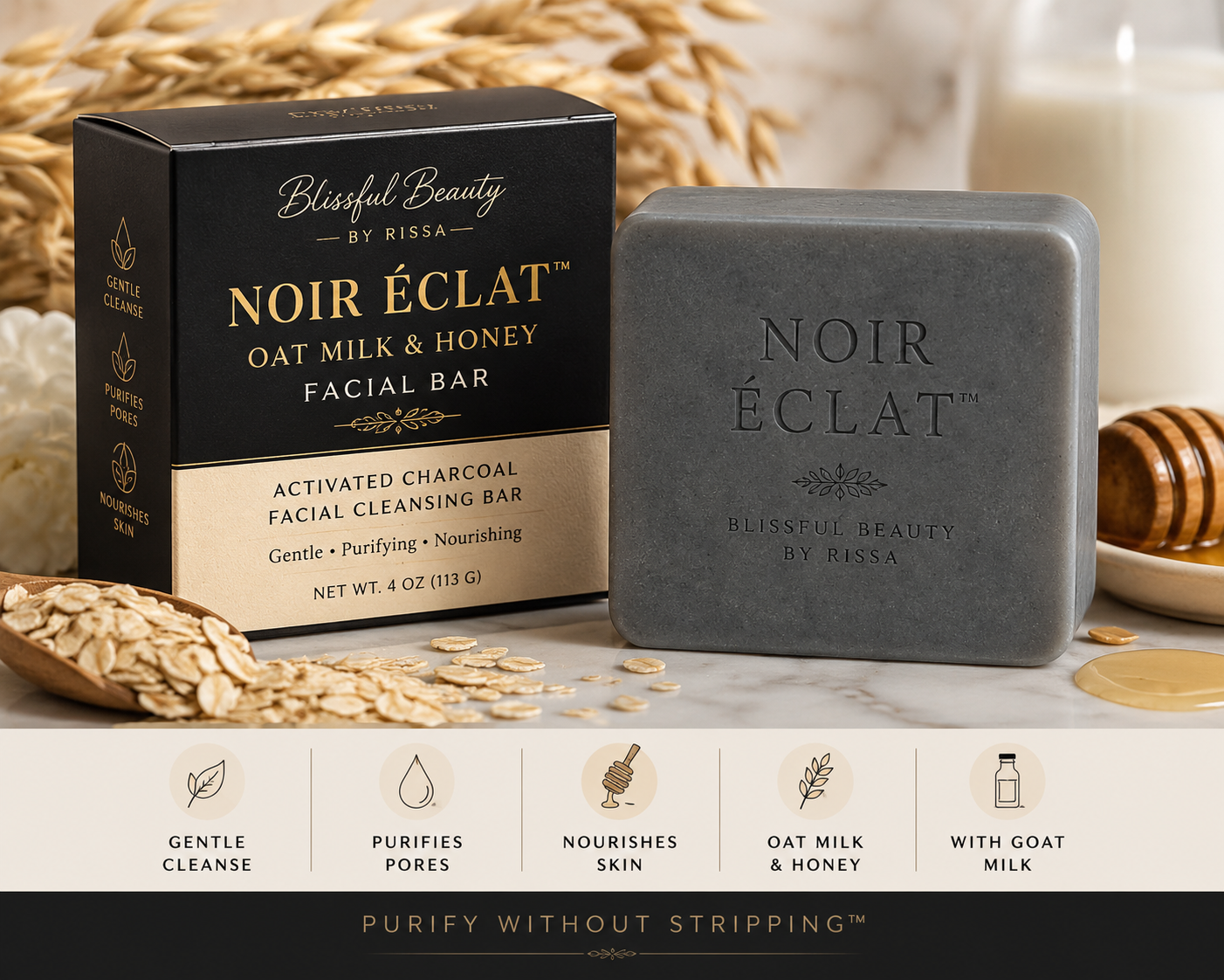 Noir Éclat Oat Milk & Honey Facial Bar