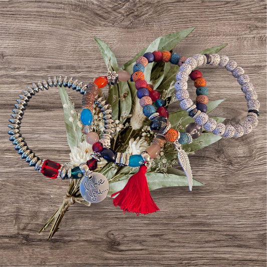 Red Beaded Bracelet set