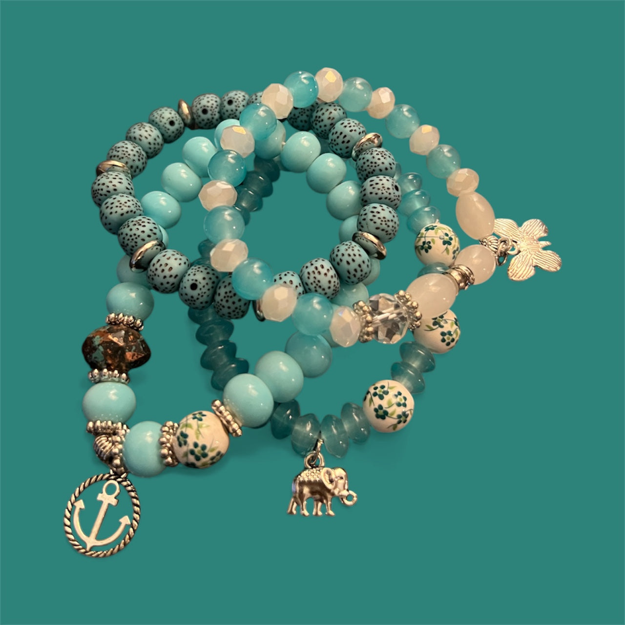 Turquoise Beaded Bracelet set